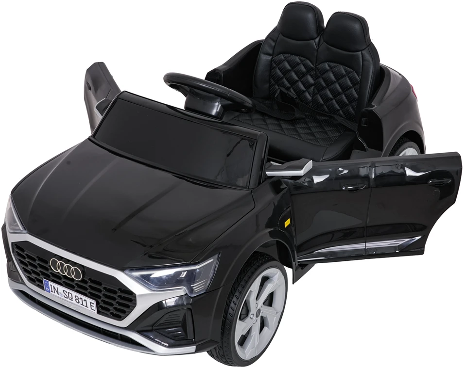 Vaikiškas elektrinis Audi SQ8 juodas SUV automobilis