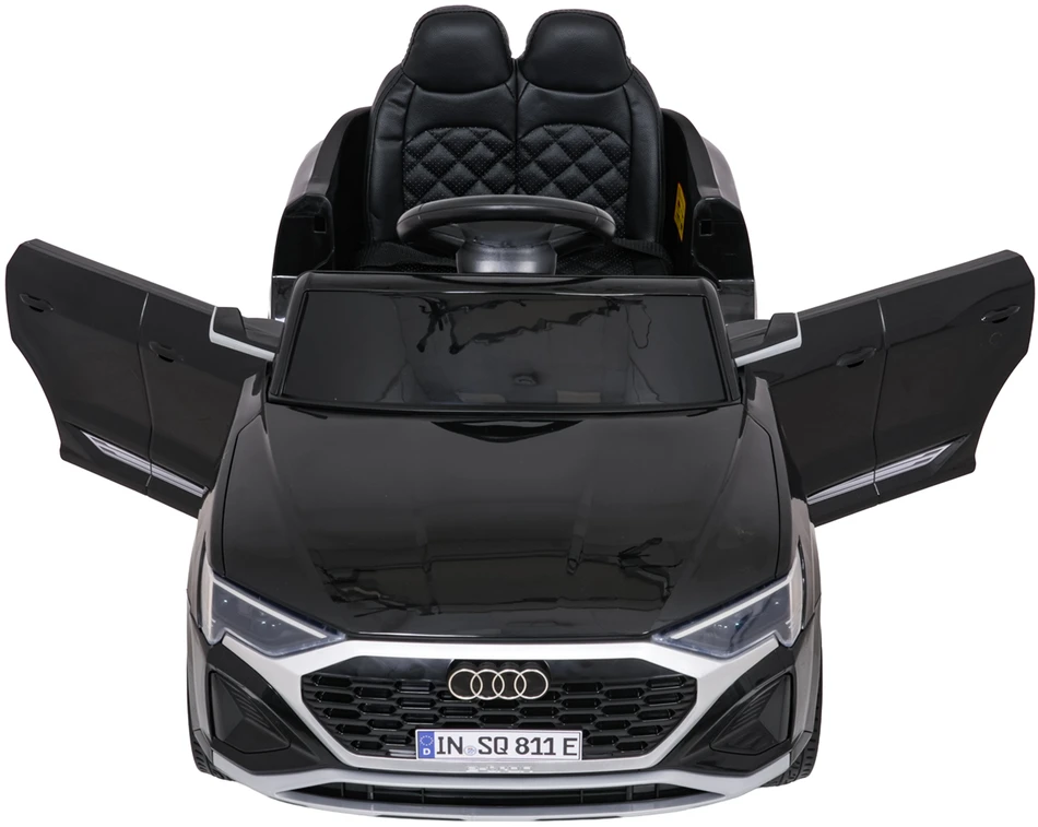 Vaikiškas elektrinis Audi SQ8 juodas SUV automobilis