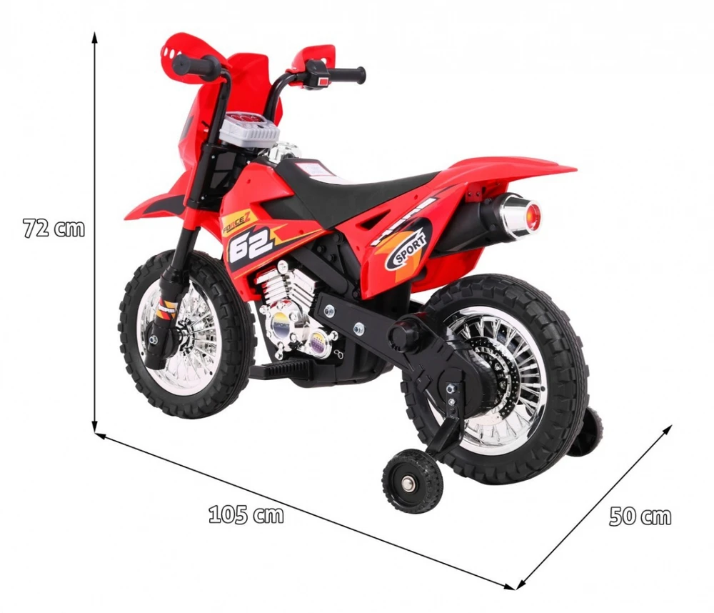 Ramiz Elektrinis motociklas Cross bike, Raudona