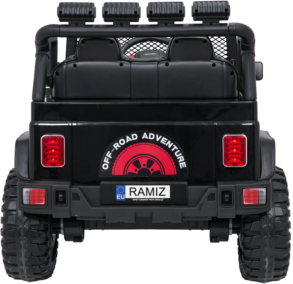 Vaikiškas elektrinis džipas 4x4 su LED šviesomis ir saugos diržais, nuo 3 metų
