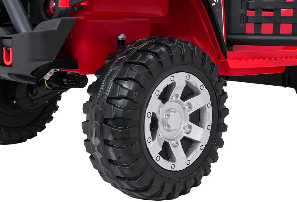 Vaikiškas elektrinis džipas 4x4 su LED šviesomis ir saugos diržais, nuo 3 metų