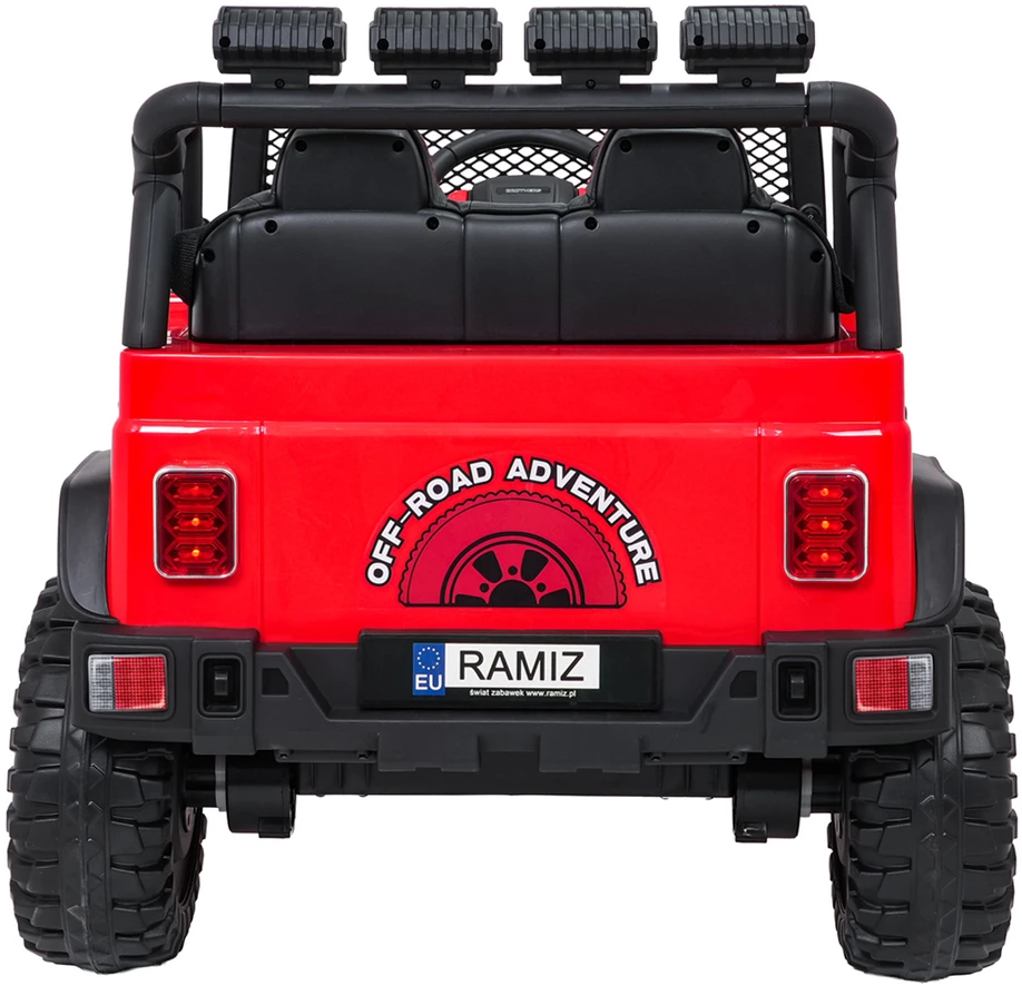 Vaikiškas elektrinis džipas 4x4 su LED šviesomis ir saugos diržais, nuo 3 metų
