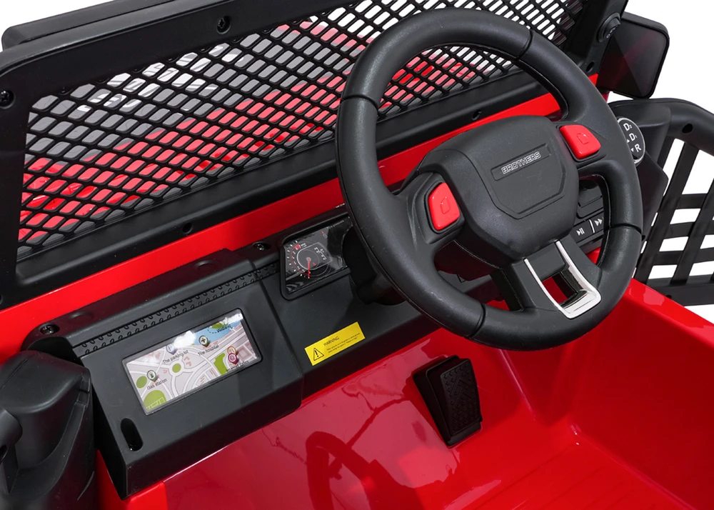 Vaikiškas elektrinis džipas 4x4 su LED šviesomis ir saugos diržais, nuo 3 metų