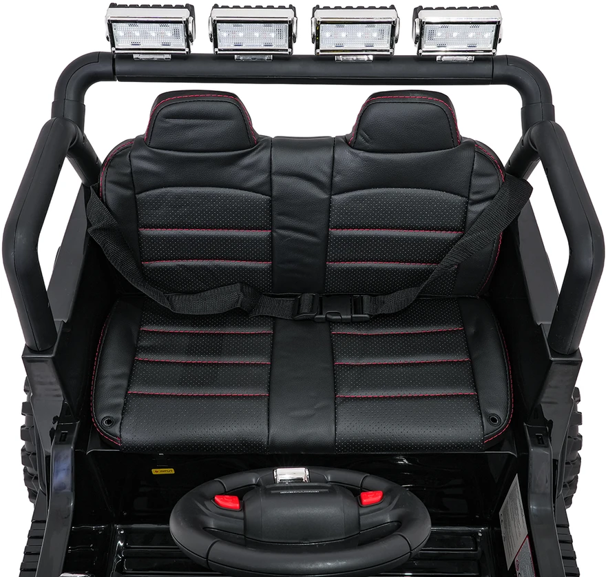 Vaikiškas elektrinis džipas 4x4 su LED šviesomis ir saugos diržais, nuo 3 metų