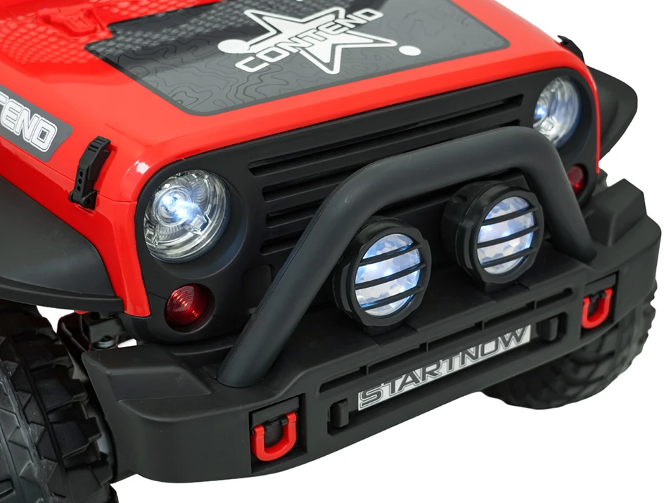 Vaikiškas elektrinis džipas 4x4 su LED šviesomis ir saugos diržais, nuo 3 metų