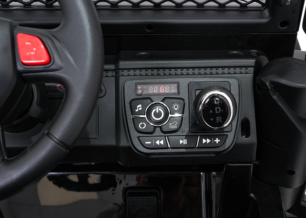 Vaikiškas elektrinis džipas 4x4 su LED šviesomis ir saugos diržais, nuo 3 metų