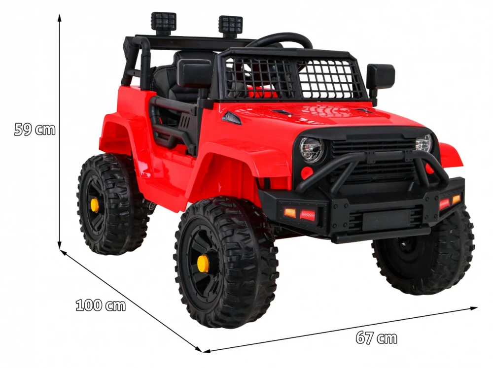 Ramiz Elektromobilis Jeep Dark Night, Raudona