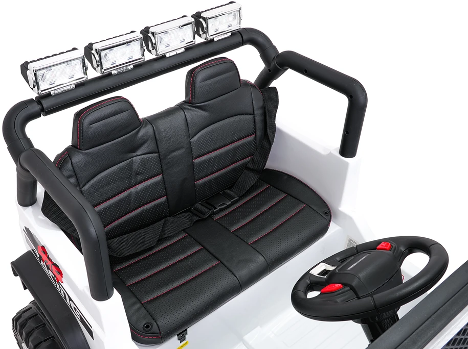 Lean Cars Vaikiškas elektrinis Jeep BEAST 4x4 su LED šviesomis ir saugos mygtuku, nuo 3 metų, juodas