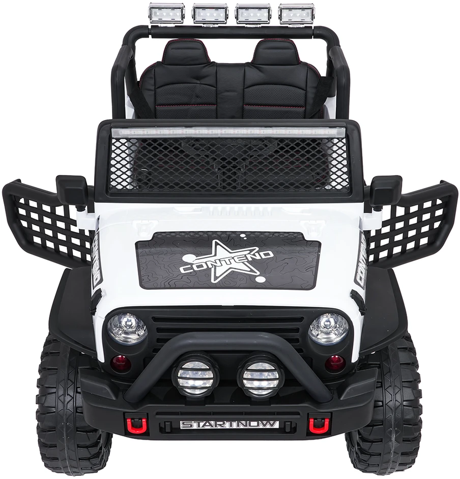Lean Cars Vaikiškas elektrinis Jeep BEAST 4x4 su LED šviesomis ir saugos mygtuku, nuo 3 metų, juodas