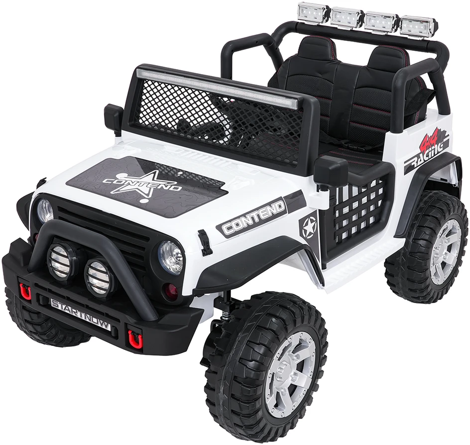 Lean Cars Vaikiškas elektrinis Jeep BEAST 4x4 su LED šviesomis ir saugos mygtuku, nuo 3 metų, juodas
