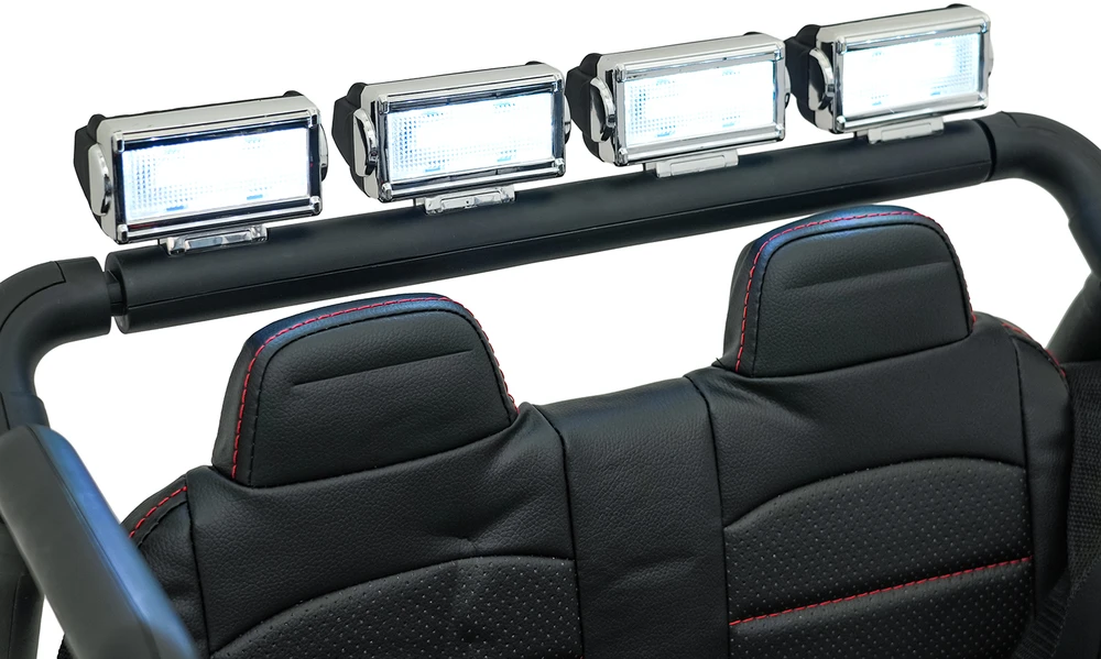 Lean Cars Vaikiškas elektrinis Jeep BEAST 4x4 su LED šviesomis ir saugos mygtuku, nuo 3 metų, juodas