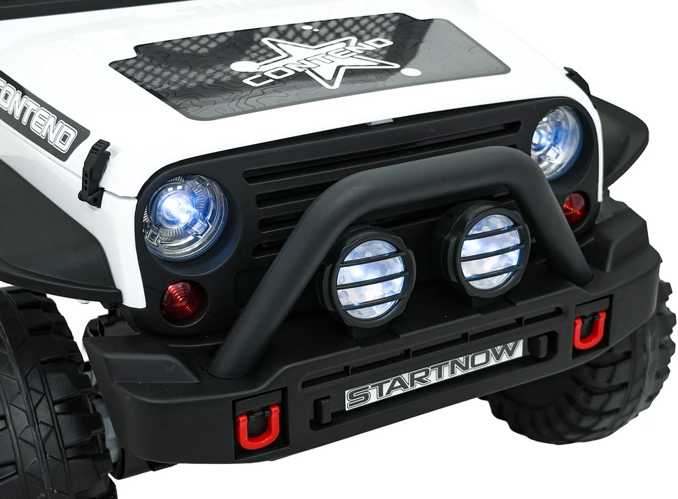 Lean Cars Vaikiškas elektrinis Jeep BEAST 4x4 su LED šviesomis ir saugos mygtuku, nuo 3 metų, juodas