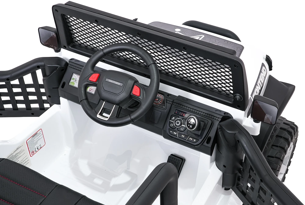 Lean Cars Vaikiškas elektrinis Jeep BEAST 4x4 su LED šviesomis ir saugos mygtuku, nuo 3 metų, juodas