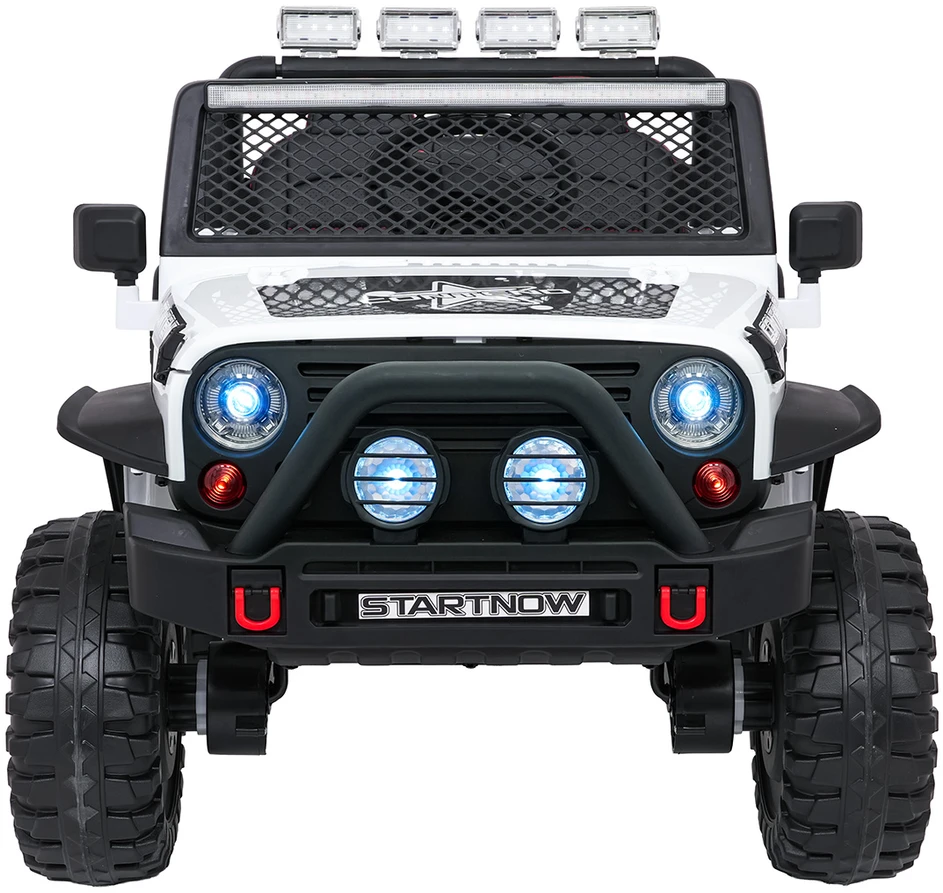 Lean Cars Vaikiškas elektrinis Jeep BEAST 4x4 su LED šviesomis ir saugos mygtuku, nuo 3 metų, juodas
