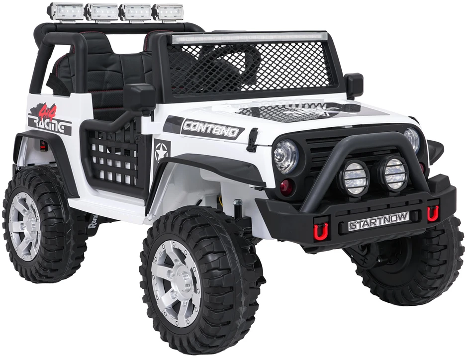 Lean Cars Vaikiškas elektrinis Jeep BEAST 4x4 su LED šviesomis ir saugos mygtuku, nuo 3 metų, juodas