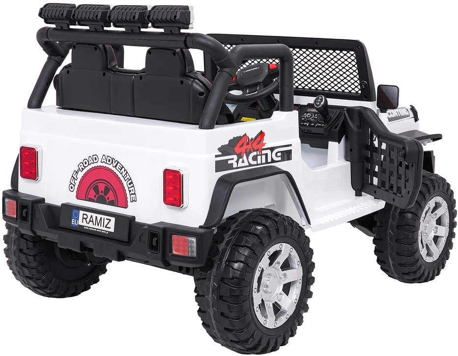 Lean Cars Vaikiškas elektrinis Jeep BEAST 4x4 su LED šviesomis ir saugos mygtuku, nuo 3 metų, juodas