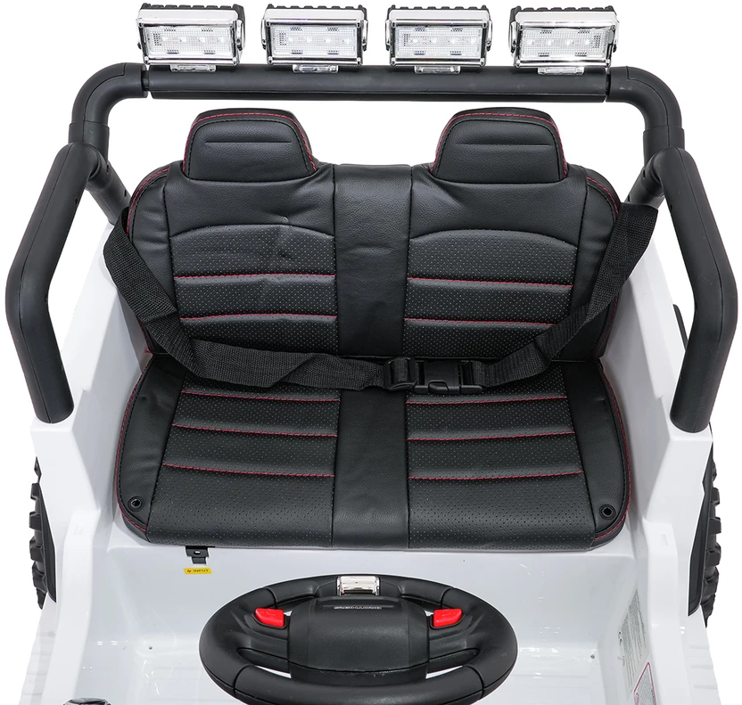 Lean Cars Vaikiškas elektrinis Jeep BEAST 4x4 su LED šviesomis ir saugos mygtuku, nuo 3 metų, juodas