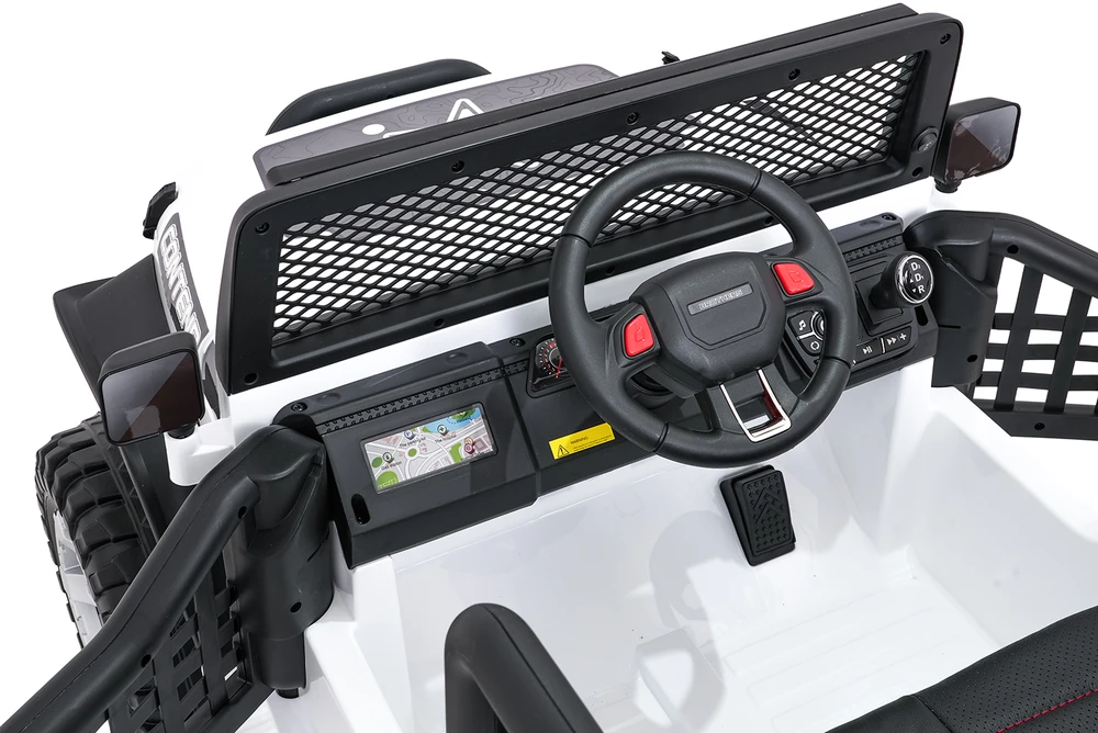 Lean Cars Vaikiškas elektrinis Jeep BEAST 4x4 su LED šviesomis ir saugos mygtuku, nuo 3 metų, juodas