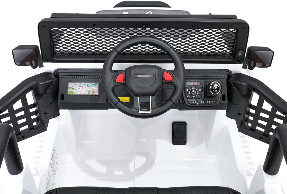 Lean Cars Vaikiškas elektrinis Jeep BEAST 4x4 su LED šviesomis ir saugos mygtuku, nuo 3 metų, juodas
