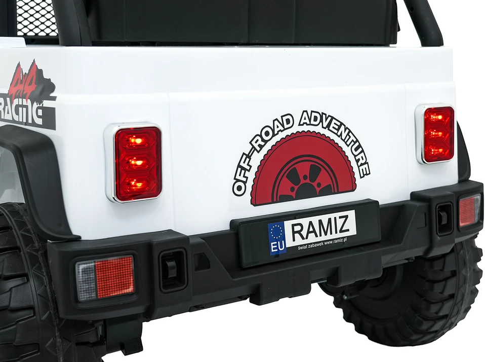Lean Cars Vaikiškas elektrinis Jeep BEAST 4x4 su LED šviesomis ir saugos mygtuku, nuo 3 metų, juodas