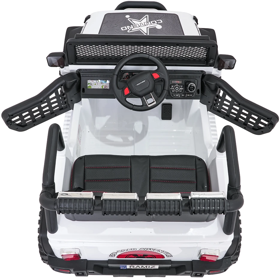 Lean Cars Vaikiškas elektrinis Jeep BEAST 4x4 su LED šviesomis ir saugos mygtuku, nuo 3 metų, juodas