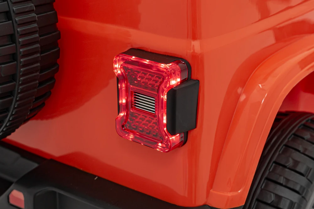 Vaikiškas elektrinis Jeep Wrangler Rubicon 12V su LED šviesomis ir muzika