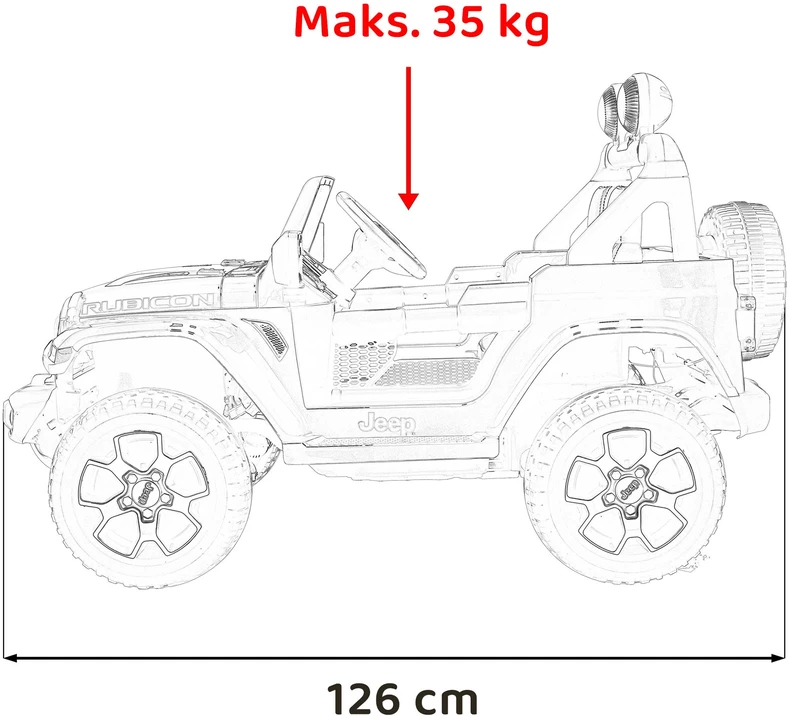 Ramiz Elektromobilis vaikams JEEP WRANGLER RUBICON 4X4