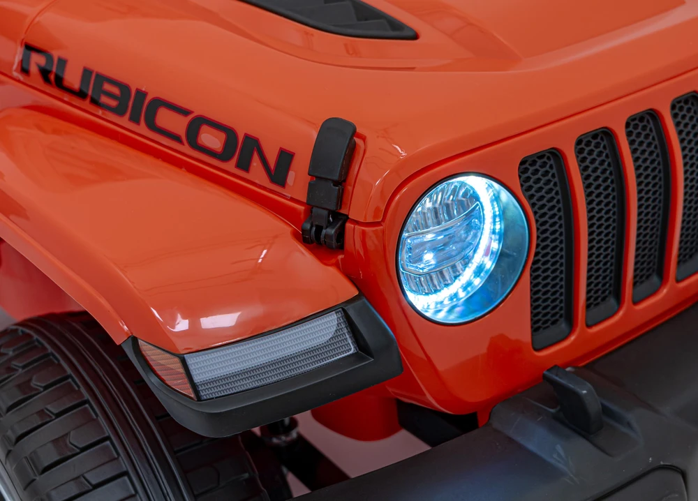 Vaikiškas elektrinis Jeep Wrangler Rubicon 12V su LED šviesomis ir muzika