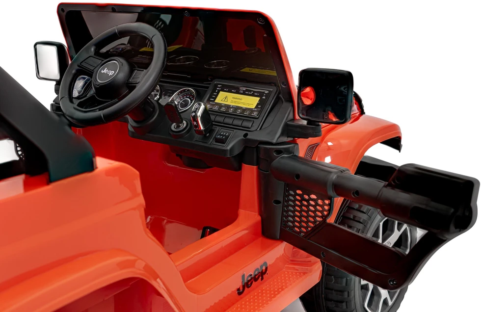 Vaikiškas elektrinis Jeep Wrangler Rubicon 12V su LED šviesomis ir muzika