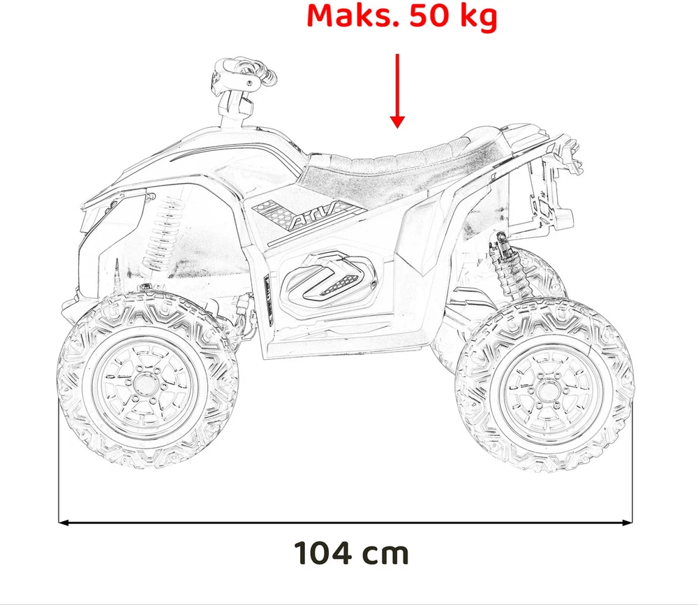 Elektrinis keturratis Fast Wheel, Raudona