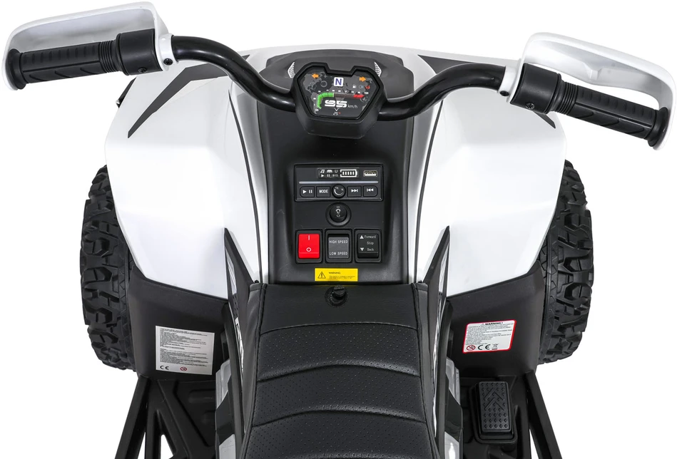 Elektrinis keturratis Fast Wheel, Baltas