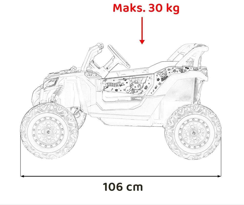 Elektrinis Buggy ATV Defend 4x4, Violetinė