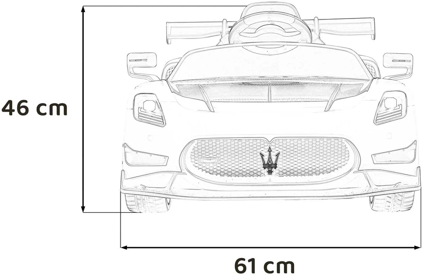 Vaikiškas elektrinis Maserati MC20 GT2 automobilis su nuotoliniu valdymu, 3 greičiai, juodas odinis sėdynė