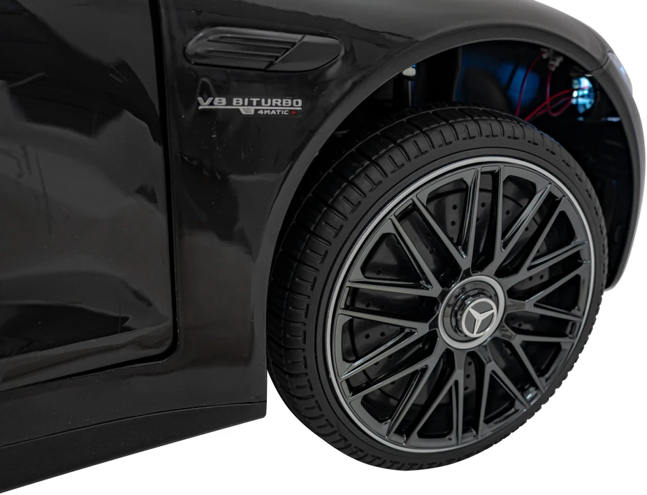 Vaikiškas elektrinis Mercedes Benz AMG SL63 su LED šviesomis ir muzikos funkcija