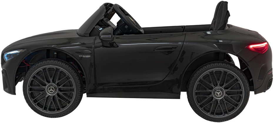 Vaikiškas elektrinis Mercedes Benz AMG SL63 su LED šviesomis ir muzikos funkcija