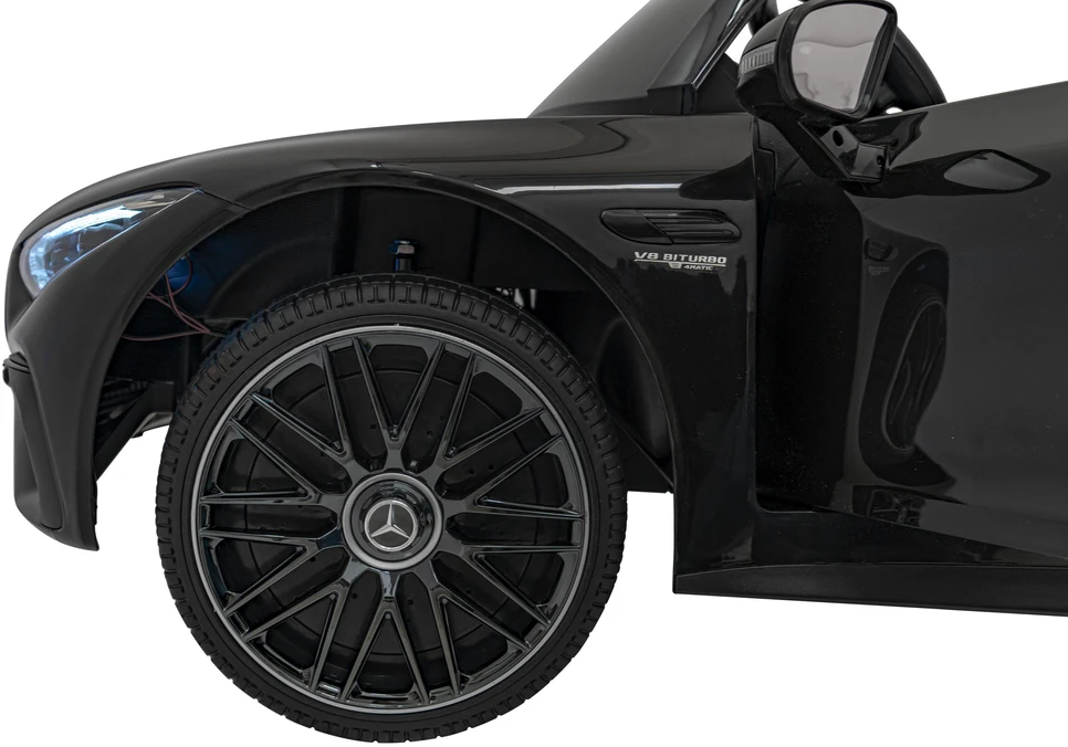 Vaikiškas elektrinis Mercedes Benz AMG SL63 su LED šviesomis ir muzikos funkcija