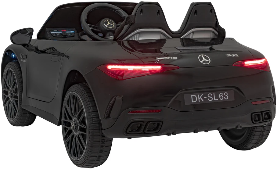 Vaikiškas elektrinis Mercedes Benz AMG SL63 su LED šviesomis ir muzikos funkcija