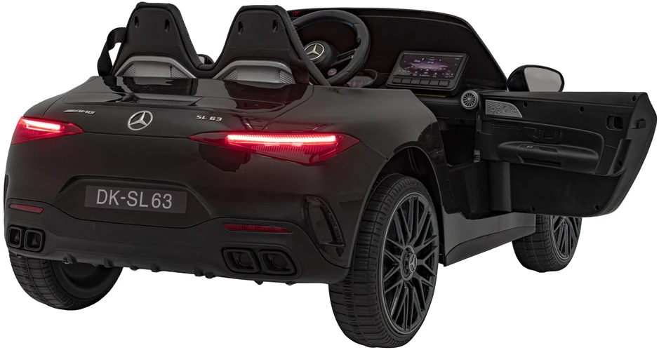 Vaikiškas elektrinis Mercedes Benz AMG SL63 su LED šviesomis ir muzikos funkcija