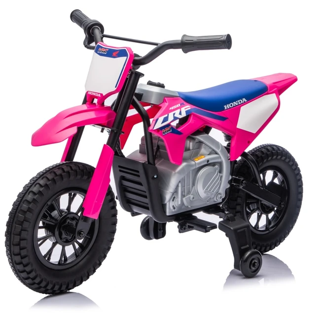 Vaikiškas elektrinis motociklas Honda CFR450R, reguliuojama greitis, nuo 3 metų, juodas