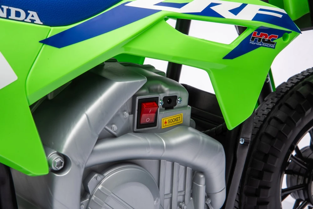 Vaikiškas elektrinis motociklas Honda CFR450R, reguliuojamas greitis, nuo 3 metų, juodas