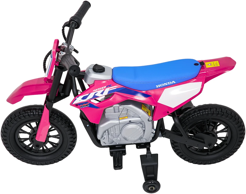 Vaikiškas elektrinis motociklas Honda CFR450R, reguliuojama greitis, nuo 3 metų, juodas