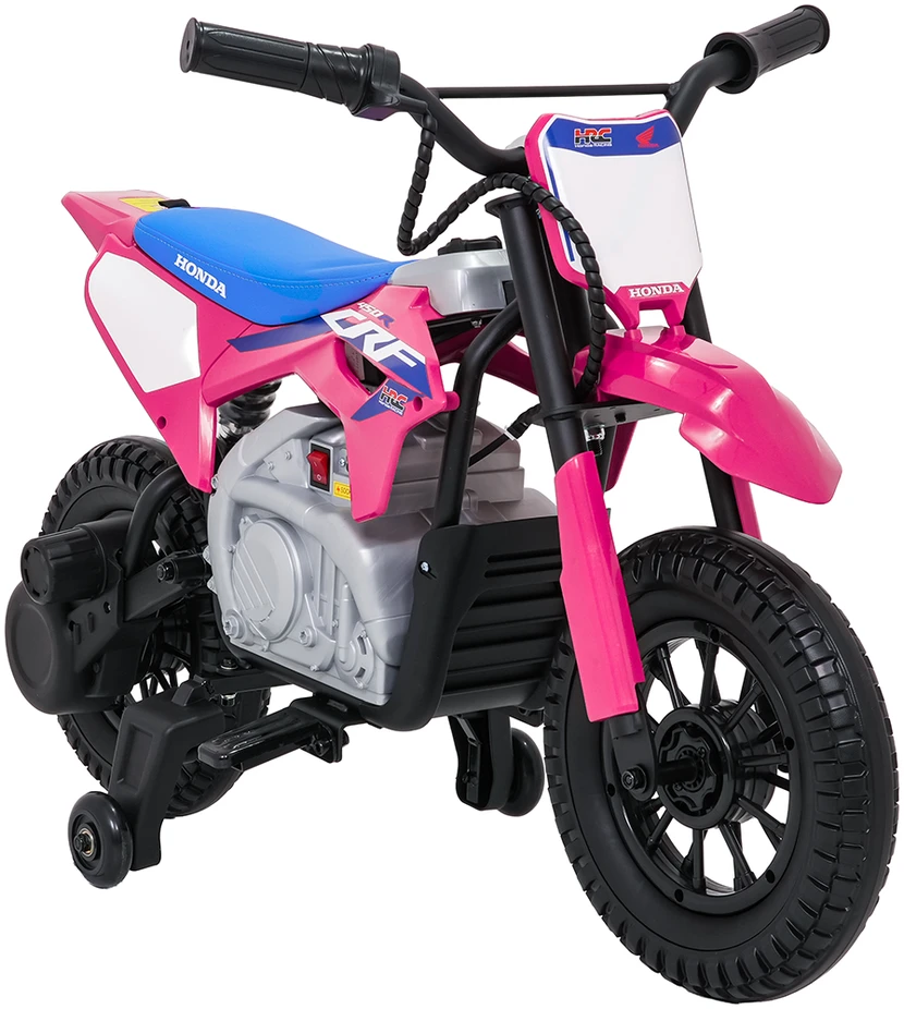 Vaikiškas elektrinis motociklas Honda CFR450R, reguliuojama greitis, nuo 3 metų, juodas