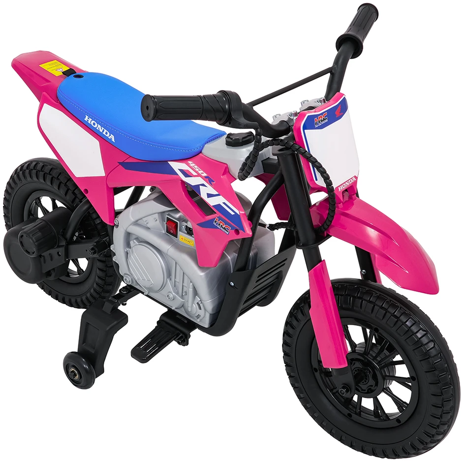 Vaikiškas elektrinis motociklas Honda CFR450R, reguliuojama greitis, nuo 3 metų, juodas