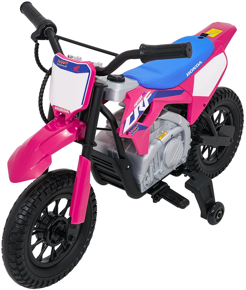 Vaikiškas elektrinis motociklas Honda CFR450R, reguliuojama greitis, nuo 3 metų, juodas