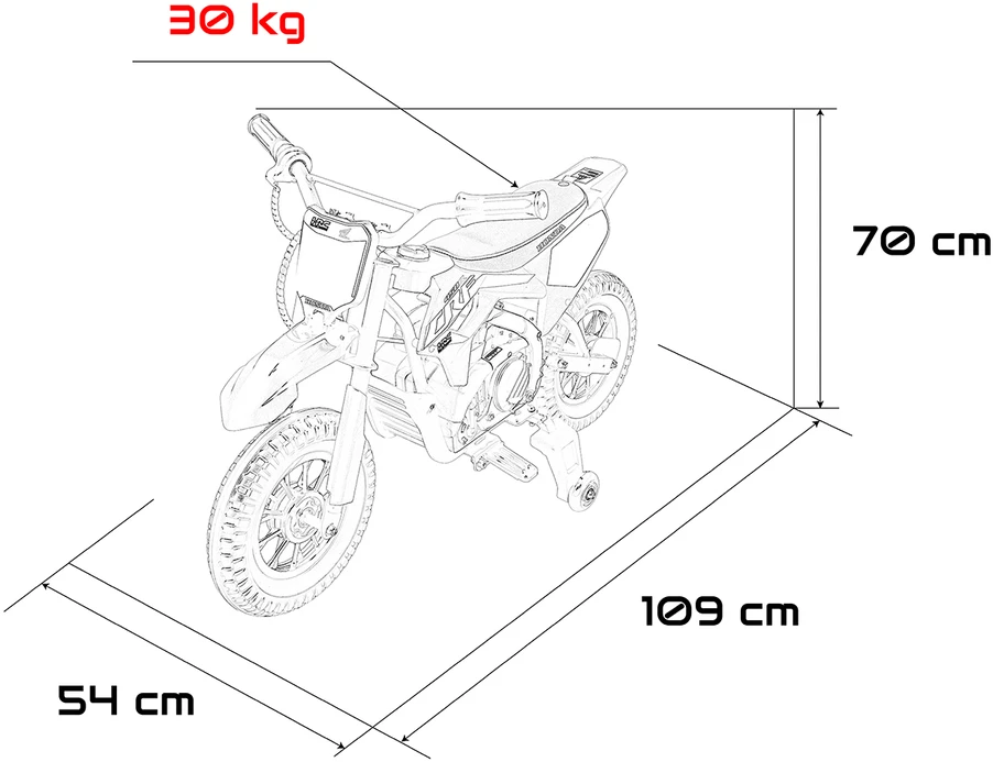 Vaikiškas elektrinis motociklas Honda CFR450R, reguliuojama greitis, nuo 3 metų, juodas