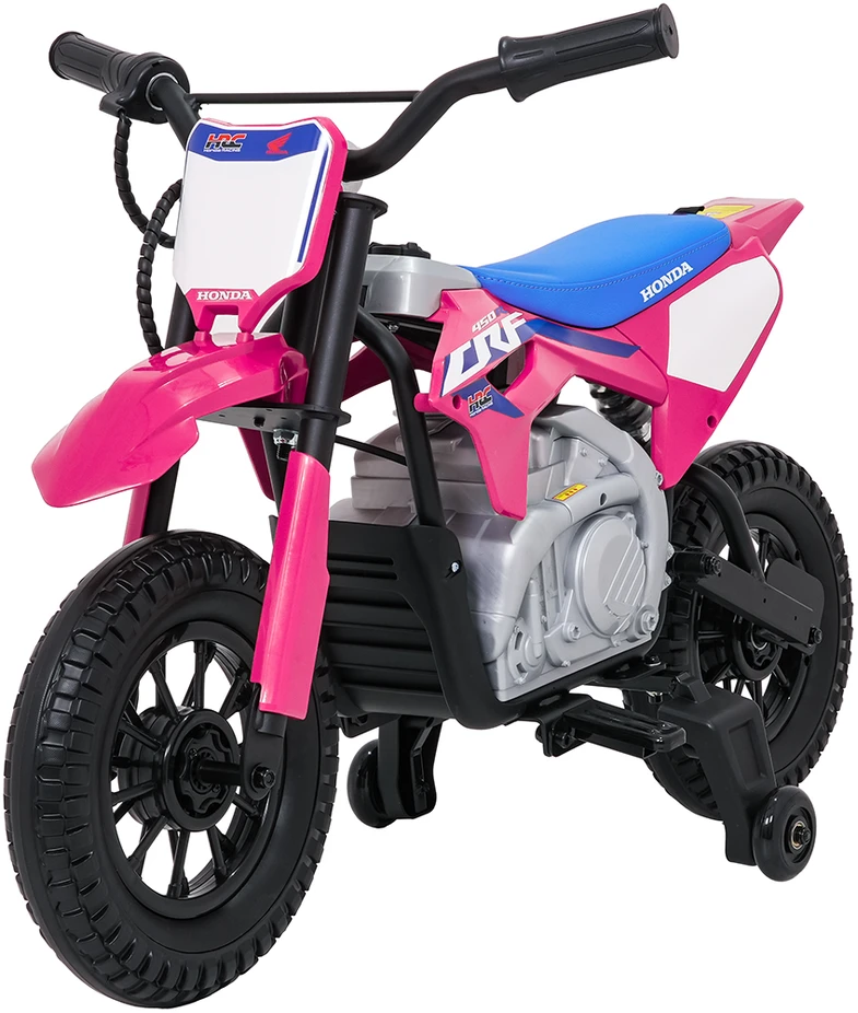 Vaikiškas elektrinis motociklas Honda CFR450R, reguliuojama greitis, nuo 3 metų, juodas
