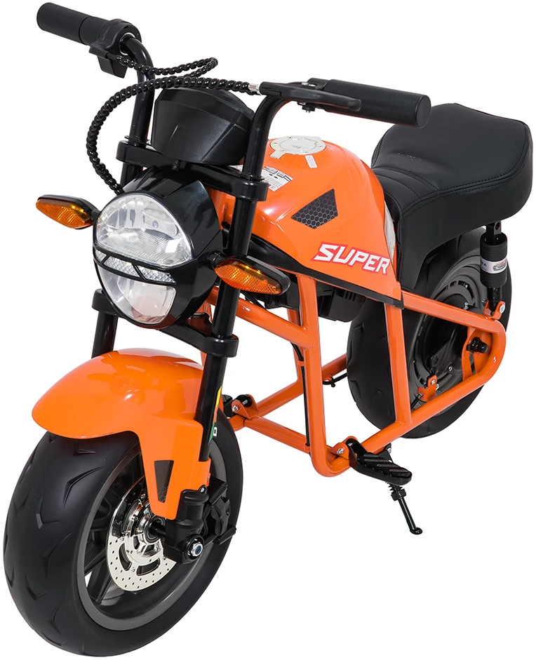 Vaikiškas elektrinis motociklas su 300W varikliu, LED žibintais, Bluetooth, nuo 3 metų, juodas