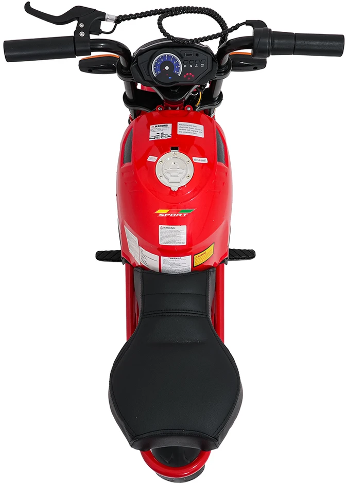 Vaikiškas elektrinis motociklas su 300W varikliu, LED žibintais, Bluetooth, nuo 3 metų, juodas