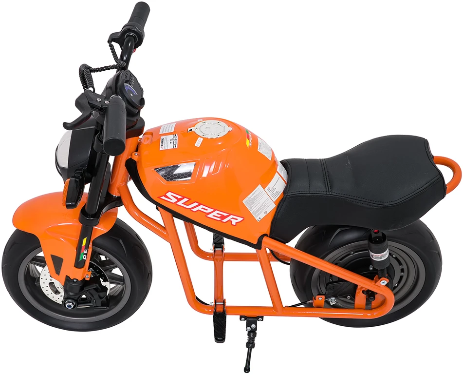 Vaikiškas elektrinis motociklas su 300W varikliu, LED žibintais, Bluetooth, nuo 3 metų, juodas