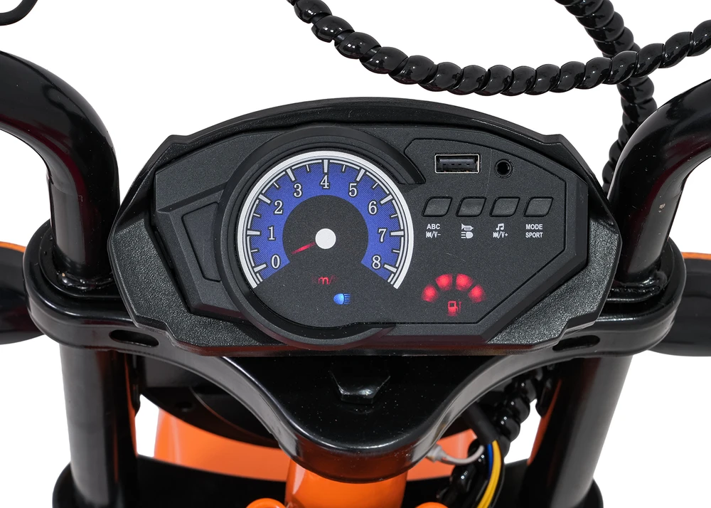 Vaikiškas elektrinis motociklas su 300W varikliu, LED žibintais, Bluetooth, nuo 3 metų, juodas